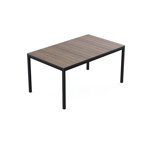 PORTO NOVA 160 MŰANYAG KERTI ASZTAL - dió/grafit