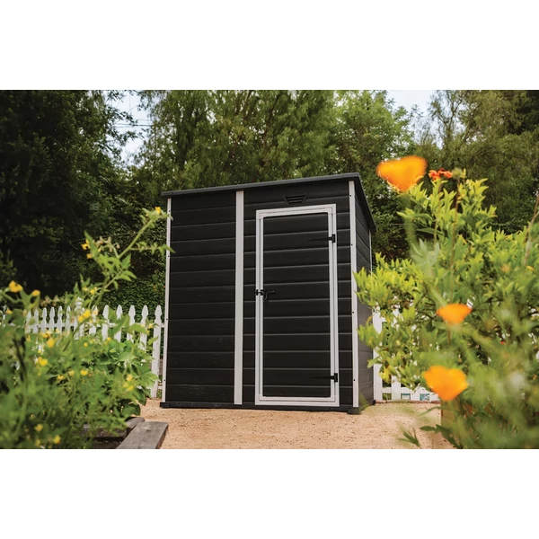 ESSENTIALS 6X4 MŰANYAG SZERSZÁMOSHÁZ - sötétszürke/fehér