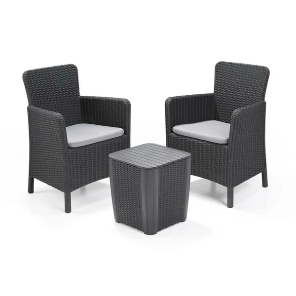 TRENTON BALCONY MŰRATTAN KERTI BÚTOR SZETT (FONOTT RATTAN MINTÁJÚ ASZTAL)
