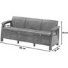 Kép 2/5 - CORFU LOVE SEAT MAX MŰRATTAN KERTI 3 ÜLÉSES KANAPÉ